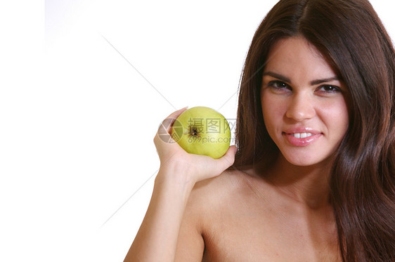 吃苹果卫生金发水果保健女孩饮食牙齿女性营养生活图片