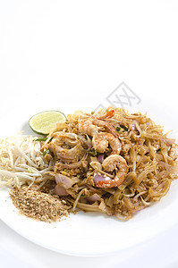泰语和虾坚果火鸡面条美味花生腰果食物韭葱蔬菜脂肪图片