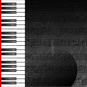 带钢琴键的 Grunge 抽象背景程序笔记艺术演奏家床单插图韵律推介会音乐会音乐图片