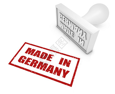 德国制造生产红色白色一个字3d形状图章橡皮出口文字图片