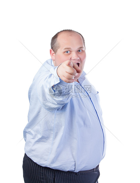 穿蓝衬衫的胖子情感白色冒充积分手指工作室胡子快乐腹部肥肠图片