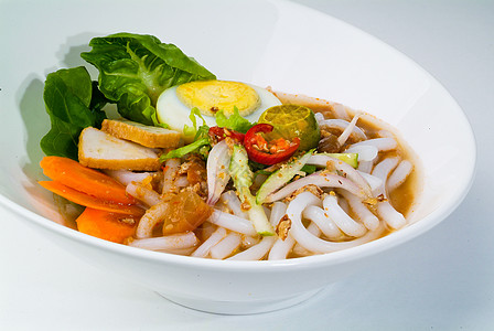 卡萨姆拉克萨 亚述马来人马力斯食品鲭鱼面条筷子洋葱薄荷米粉肉汤烹饪菠萝辣椒图片