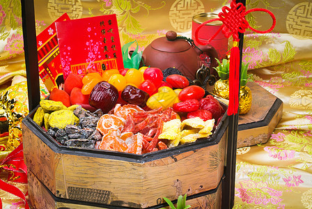 中国新年的干枯果实奇异果红色木瓜团体食物情调蔬菜黄色绿色黑色图片