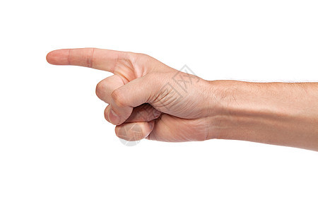 白背景上的人类食指指甲光标展示白色成人拳头数字手势男人拇指图片