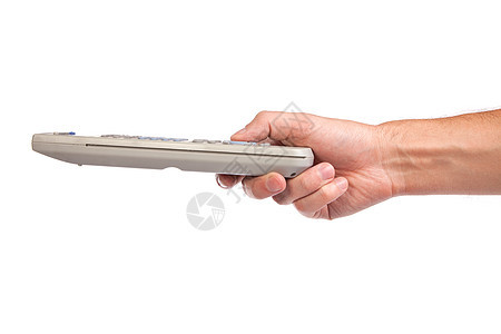 一只手握遥控器的手技术白色绳索活力塑料男人橡皮控制男性键盘图片