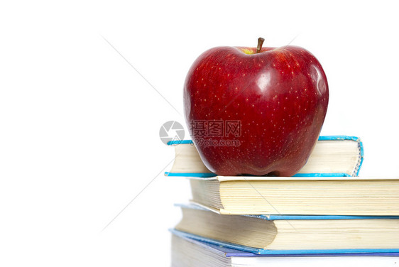 苹果书中的苹果考试红色学校营养班级图书馆水果学习图书教育图片