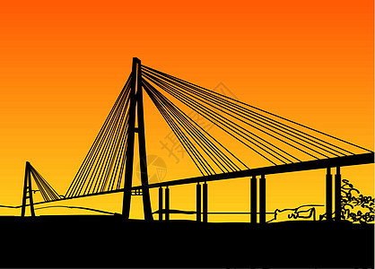 现代桥梁竖琴天空曲线建筑电缆场景城市金属运输旅行图片