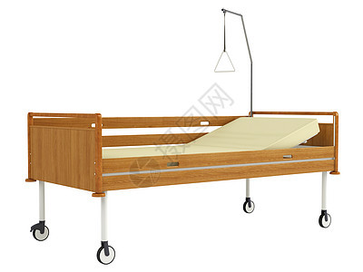 Wooden流动医院床插图操作车轮滚筒医院家具涂层病房外科活动图片