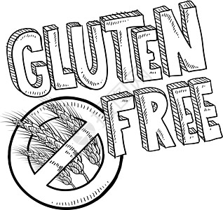 Gluten 免费食品标签草图图片