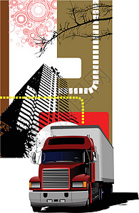 宣传册城市图像的格朗格风格封面 矢量插图风险冒险货车力量印迹活动发动机引擎运输运动背景图片