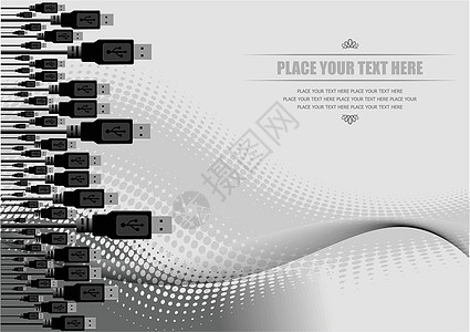 由usb港口电缆创建的抽象公司背景简介图片