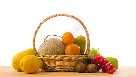 以每篮子水果的水果木瓜团体柚子沙拉购物果实奇异果食物照片作品图片