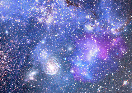 遥远的银河系望远镜飞船微光光环螺旋蓝色插图轨道行星星星图片