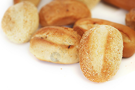 白上孤立的面包脆皮小麦美食早餐谷物包子食欲面粉小吃面包棒图片