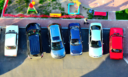 玩具汽车晴天城市滤光片彩色宏观背景图片