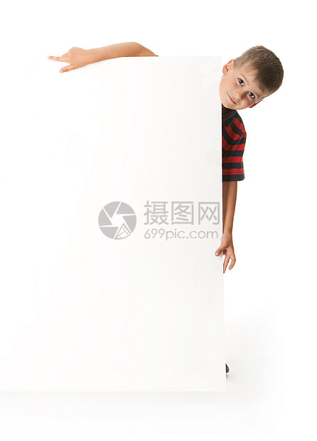 男孩拿着横幅手指派对海报童年水平教育帆布框架学校衣服图片