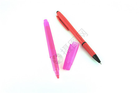 红笔和粉红色触摸尖笔毡尖红色钢笔仪器工具补给品白色用具绘画毛毡图片