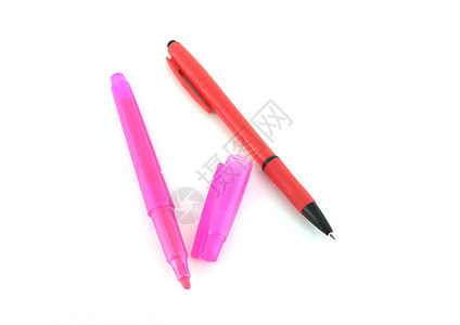 红笔和粉红色触摸尖笔创造力绘画墨水红色写作摄影用具塑料团体毛毡图片