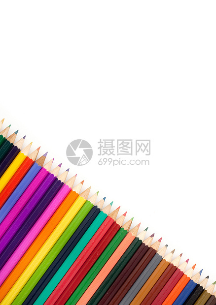 彩色铅笔分类团体工艺照片摄影白色工作室水平艺术蜡笔教育图片