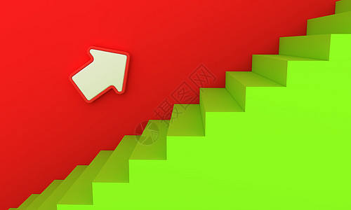 绿色楼梯活力红色电脑白色脚步背景图片