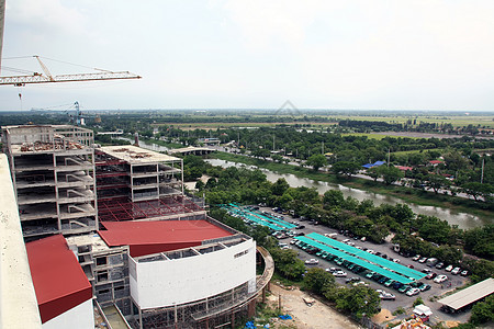 建筑物建造住宅天空起重机办公室蓝色商业工作金属玻璃城市图片