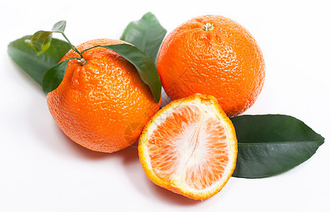 带绿叶的里普国语黄色叶子生活橙子绿色白色宏观饮料甜点水果图片