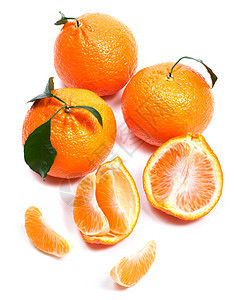 带绿叶的里普国语宏观饮料水果黄色橙子甜点叶子团体绿色热带图片