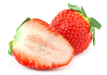 绿叶草莓叶子甜点饮食小吃食物白色红色种子水果绿色图片