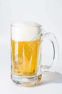 穆格 满是冰啤酒液体泡沫金子庆典酒吧玻璃食物气泡白色享受图片