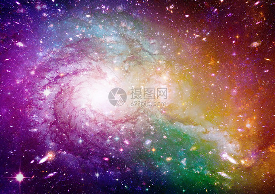 遥远的银河系插图太阳螺旋天文学天空蓝色紫色行星望远镜星星图片