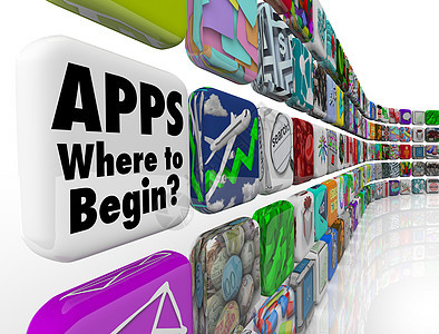 Apps 在哪里启动应用程序排布的墙壁图片