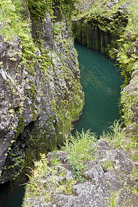 高原峡谷公园蓝色岩石天蓝色溪流山脉森林绿色鸿沟图片