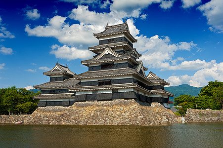 松本城堡日落建筑学遗产天空墙壁历史建筑正方形旅行武士图片