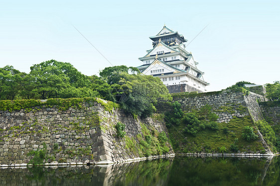 大阪城堡地标建筑学旅游公园城市地区皇帝武士游客防御图片