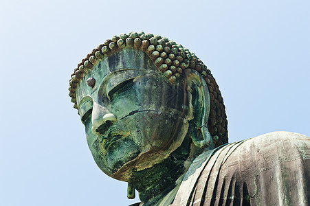 卡马库拉的佛祖地标大佛宗教金属青铜寺庙雕像天空图片