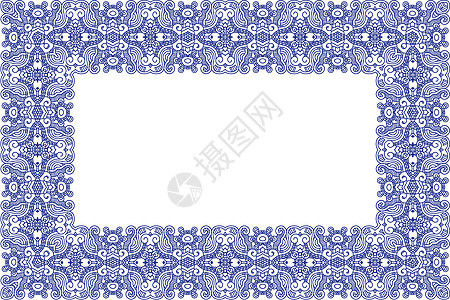 矢量装饰设计元件边界花丝插图丝带尖塔漩涡滚动卡片蓝色装饰品背景图片