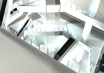 室内设计闪电风格市场购物中心精品部门渲染展示楼梯自动扶梯图片