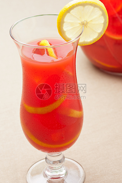 冷冻橙色柠檬桑格里亚庆典水果冰块饮料果汁玻璃投手橙子茶点热带图片