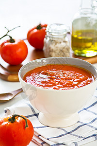 番茄汤美食烹饪红色杯子食物营养奶油状饮食胡椒蔬菜图片
