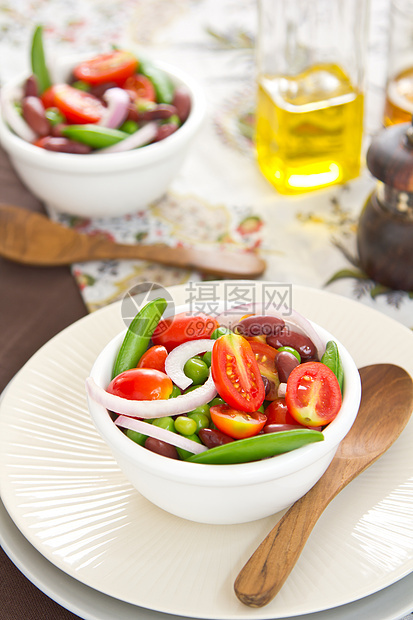 番茄 豆豆沙拉红色菜豆洋葱草本植物美食沙拉矿物蔬菜食物味道图片