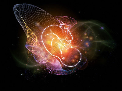 胎儿的光芒插图胎盘婴儿胚胎作品子宫孩子星星墙纸星云图片
