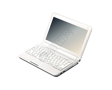 白色上孤立的笔记本电脑插图金属场地老鼠键盘工作商业帮助网络桌面图片