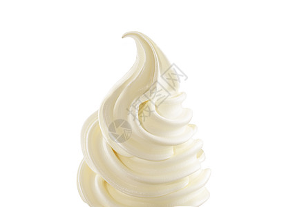 白色背景的香草软冰淇淋图片