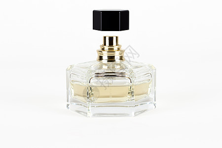 白色背景上隔绝的瓶装香水汽化器瓶子商品液体奢华水晶卫生芳香喷雾器化妆品图片