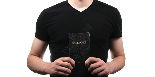 持有护照的男子背景图片