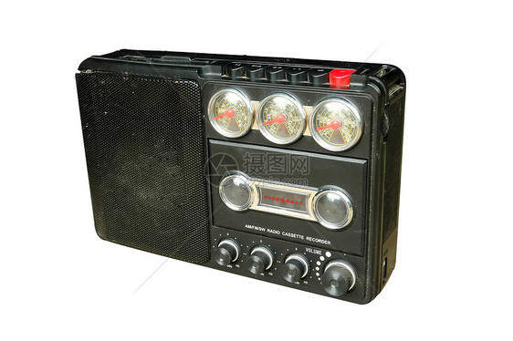 旧旧无线电台金子力量技术频率扬声器音乐娱乐笔记录音机电子产品图片