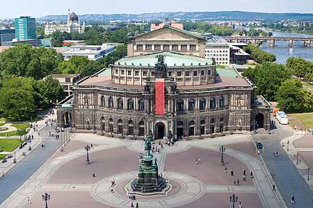 德累斯顿的全景 百合歌剧院天空雕像旅行天线文化大教堂剧院歌剧场景建筑学图片