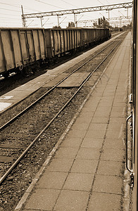 铁路火车车站送货车皮棕褐色金属船运车辆后勤岩石车厢图片