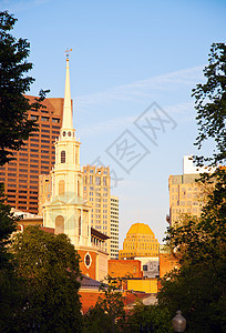 波士顿市中心的教堂图片