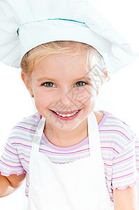 女孩打扮成厨师图片